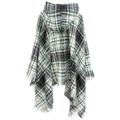 Mantella Con Cappuccio A Quadri Bianchi E Neri: Dichiarazione Di Moda Versatile E Calda White+black - Foto 3