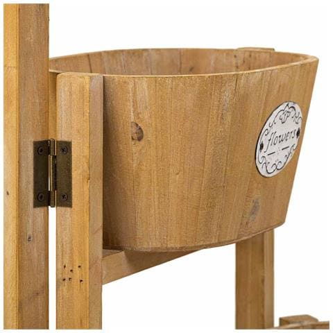 Supporto Con 3 Cesti In Legno Marrone 89x18x79h - Foto 8