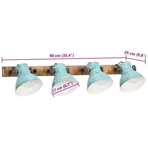 Lampada a Parete 25 W Blu Anticato 90x25 cm E27 - Foto 7