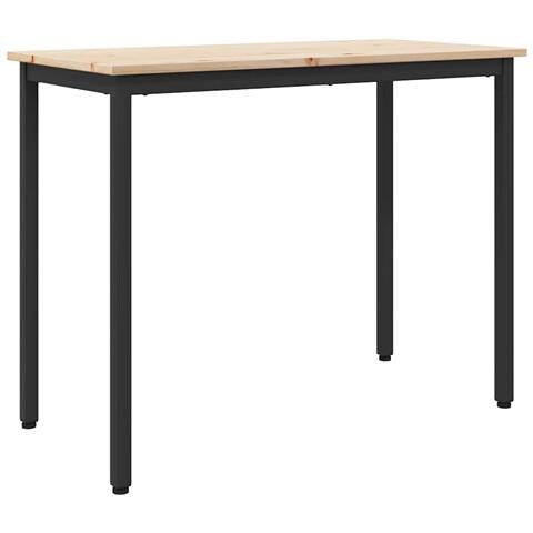 tavolo Naturale 100 x 50 x 77 cm Legno ingegnerizzato e acciaio - Foto 1