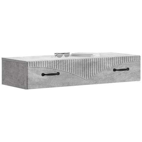 Tavolino da Parete Laterale Grigio Cemento 87,5 x 34,5 x 17 cm - Foto 2