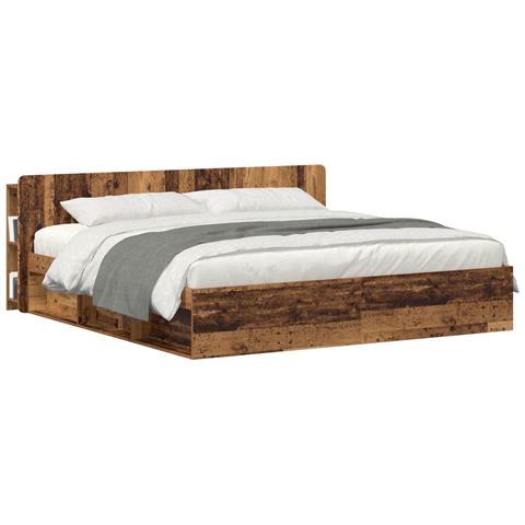 Testata del letto Legno antico Legno ingegnerizzato - Foto 2