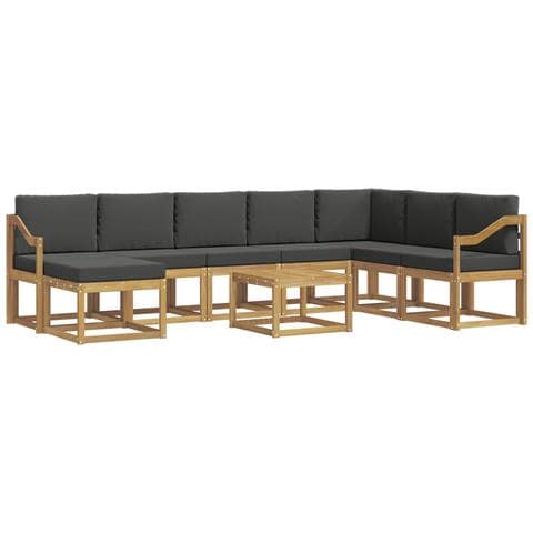 Set di divani da esterno con cuscino 9 pcs Bianco e Antracite - Foto 1