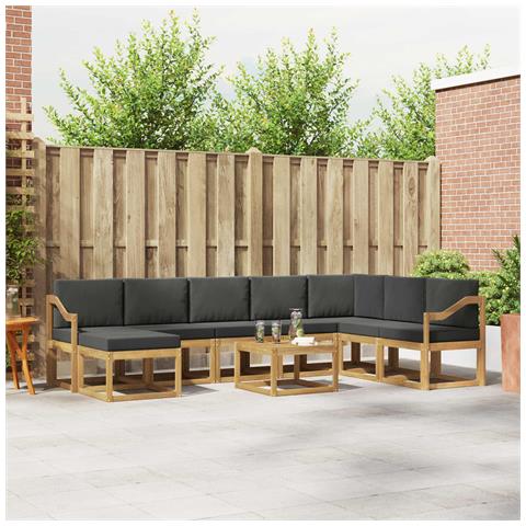 Set di divani da esterno con cuscino 9 pcs Bianco e Antracite - Foto 2