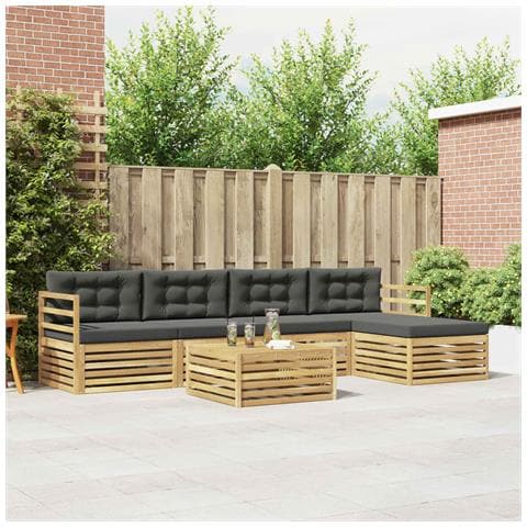Set di divani da esterno 6 pcs Bianco e Antracite - Foto 2