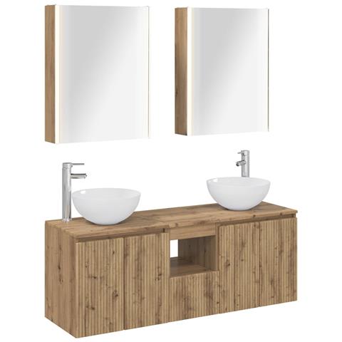 Set di Armadi da Bagno 5 pcs Rovere Artigianale - Foto 1