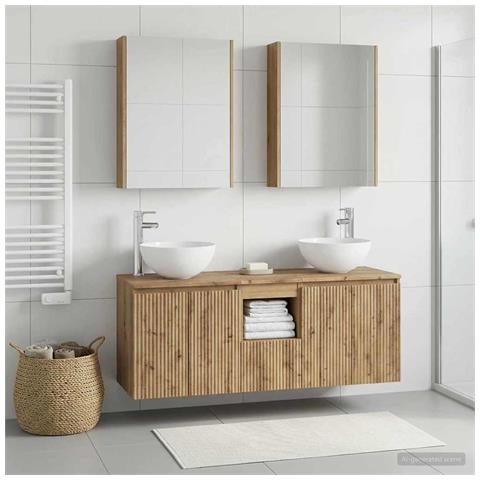 Set di Armadi da Bagno 5 pcs Rovere Artigianale - Foto 2