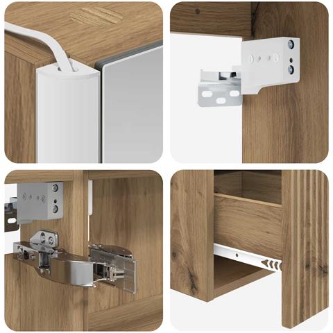 Set di Armadi da Bagno 5 pcs Rovere Artigianale - Foto 9