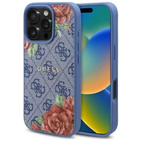 Indovina Custodia Blu Iphone 16 6.1 Con Motivo Floreale, Magsafe - Foto 1