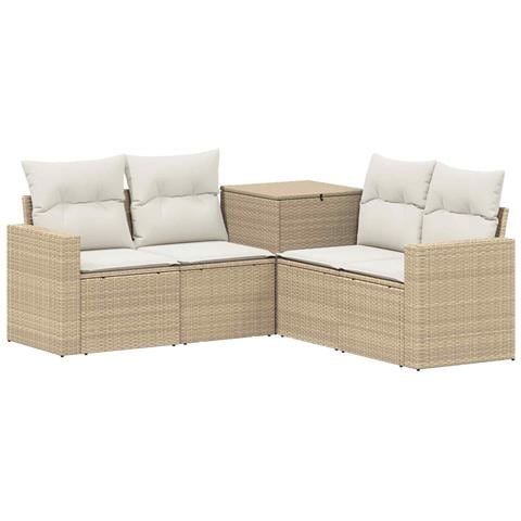 Set di divani 5 pz Beige e Bianco Crema - Foto 1