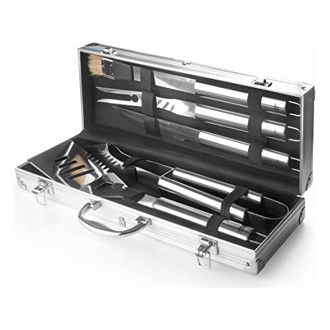 60260 - Custodia per utensili da barbecue, interno foderato, contiene 5 utensili - Foto 1