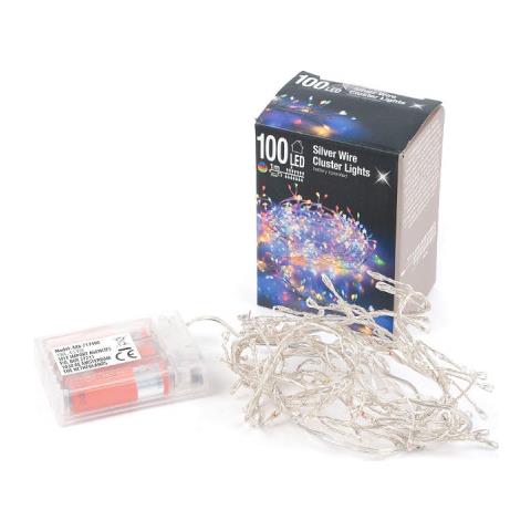 Ghirlanda 100 Microled Lineari Luci Multicolor A Batteria Luci Di Natale Addobbi Presepi - Foto 2