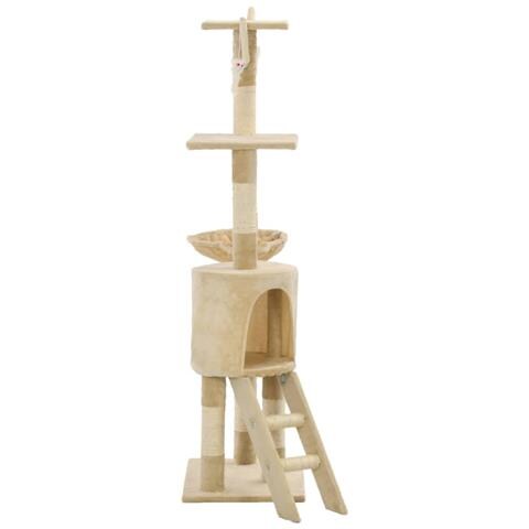 Albero Per Gatti Con Tiragraffi In Sisal 138 Cm Beige - Foto 7