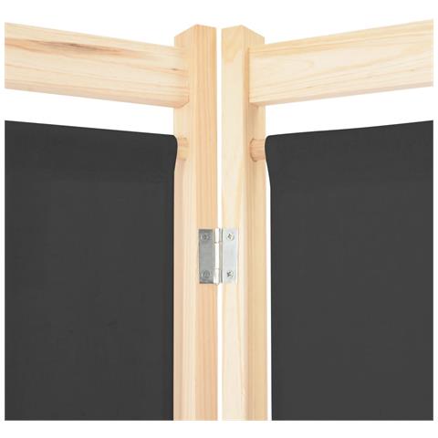 Divisorio A 4 Pannelli Grigio 160x170x4 Cm In Tessuto - Foto 2