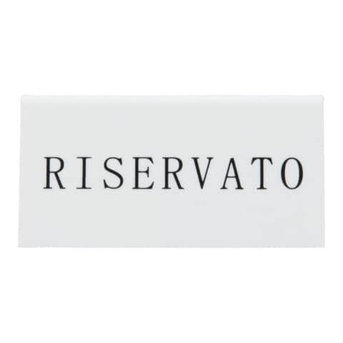Segnaposto Con Scritto ""riservato"" In Acrilico Rigido Bianco Set Da 5 Pezzi - Tn-res-it-wt - Foto 1