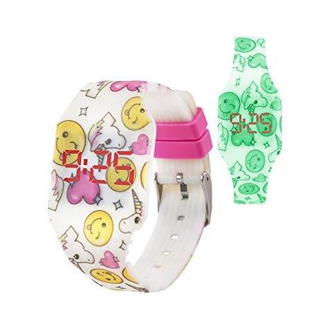 Digital Led Per Le Ragazze Ragazzi Bambini. Morbido Silicone Orologio Da Polso Per Bambini E Adulti. Batteria Giapponese. Facile Da Leggere E Imparare Il Tempo. Ki10217 Unicorn Fluor - Foto 1