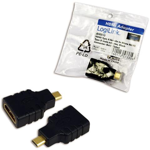 AH0010, HDMI D, HDMI A, Maschio / femmina, Nero, Oro, RoHS - Foto 1