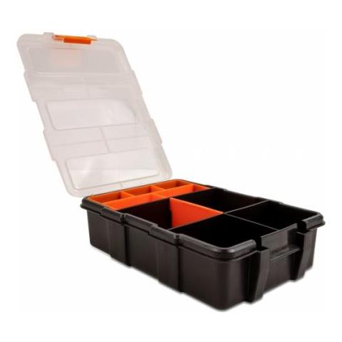 18419 Scatola Di Conservazione Armadietto Portaoggetti Rettangolare Plastica Nero, Arancione - Foto 1