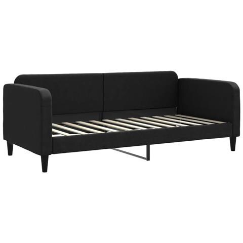 Divano Letto Con Materasso Nero 90x200 Cm In Tessuto - Foto 2