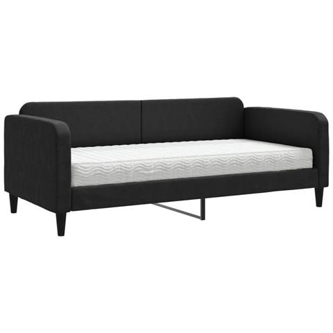 Divano Letto Con Materasso Nero 90x200 Cm In Tessuto - Foto 1