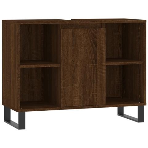 Armadietto Bagno Rovere Marrone 80x33x60cm In Legno Multistrato - Foto 1