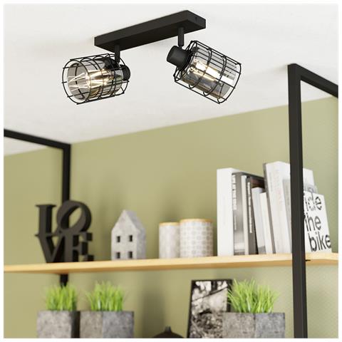 Plafoniera Industrial Consaca 2 Luci Acciaio Nero - Foto 2