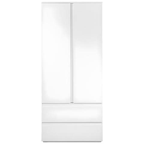 Armadio A 2 Ante Con 2 Cassetti Bianco - L80 X H191 Cm - Foto 1