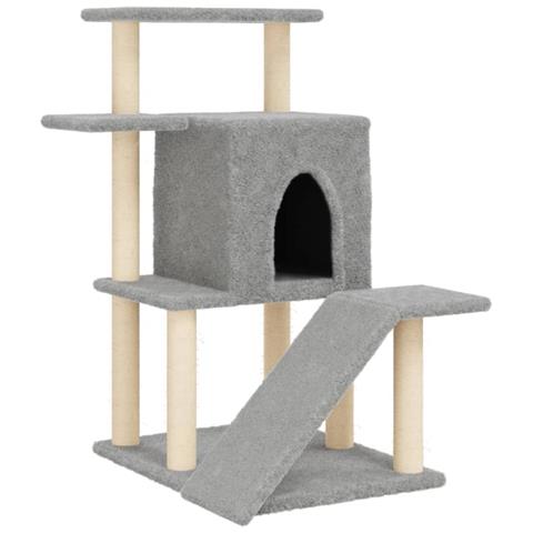 Albero Per Gatti Con Tiragraffi In Sisal Grigio Chiaro 97 Cm - Foto 1