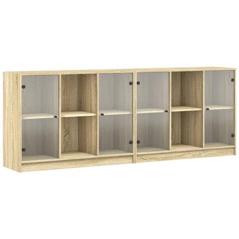 Libreria Con Ante Rovere Sonoma 204x37x75 Cm Legno Multistrato - Foto 2