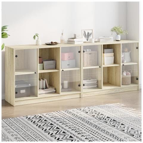 Libreria Con Ante Rovere Sonoma 204x37x75 Cm Legno Multistrato - Foto 1