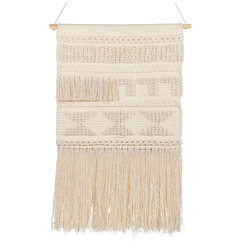 Decorazione Da Parete In Tessuto Kamoke Rettangolare Cotone Beige - Foto 2