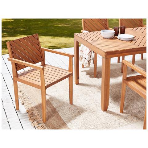 Sedia Da Giardino Legno Di Acacia Chiaro Baratti - Foto 1