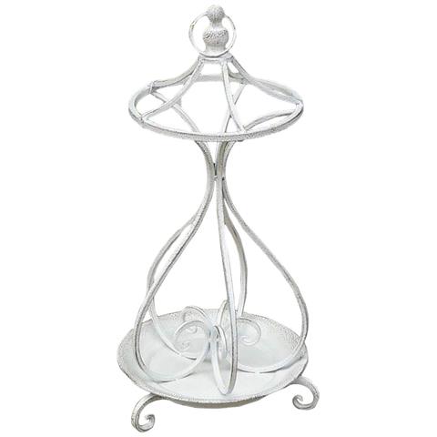 Portaombrelli Da Esterno Interno In Acciaio Bianco Antico H68 Cm - Foto 2