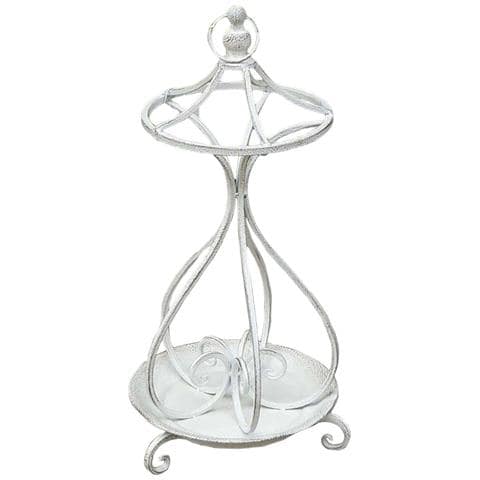 Portaombrelli Da Esterno Interno In Acciaio Bianco Antico H68 Cm - Foto 1