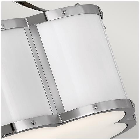 Lampadario Contemporaneo Chance Acciaio Nichel Lucido Vetro Bianco 2 Luci E27 - Foto 4