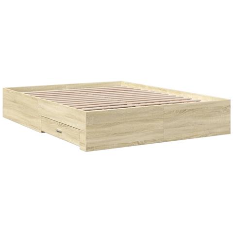 Giroletto Cassetti Rovere Sonoma 160x200 Cm Legno Multistrato - Foto 1