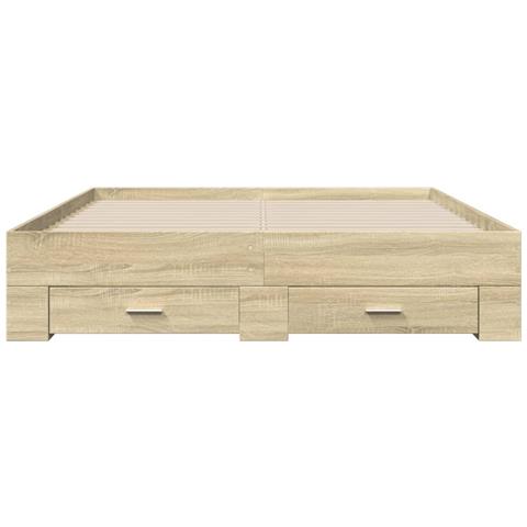 Giroletto Cassetti Rovere Sonoma 160x200 Cm Legno Multistrato - Foto 2