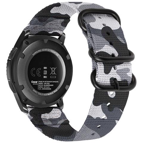 Cinturino Per Orologio In Nylon Per Samsung Galaxy Watch 4 E Huawei Gt 4 Camouflage Gray - Foto 2