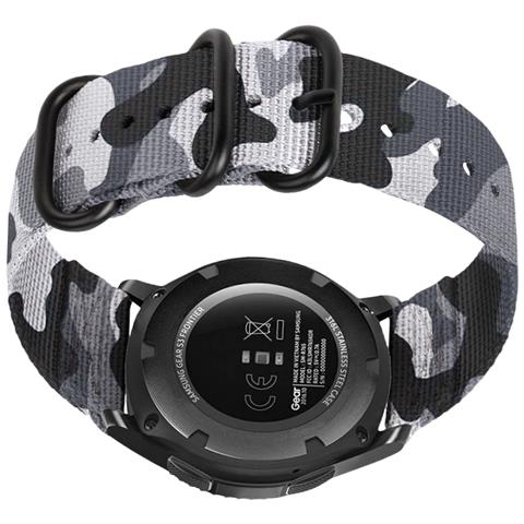 Cinturino Per Orologio In Nylon Per Samsung Galaxy Watch 4 E Huawei Gt 4 Camouflage Gray - Foto 4