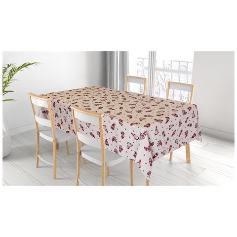 Tovaglia Natalizia Salotto Cucina Tessuto Miros Made In Italy Disegno Mini Gnomi 140x180 Mini Gnomi - Foto 5