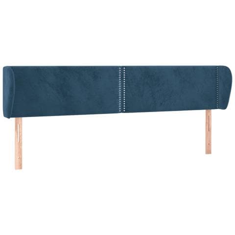 Testiera Ad Orecchio Blu Scuro 183x23x78/88 Cm In Velluto - Foto 2