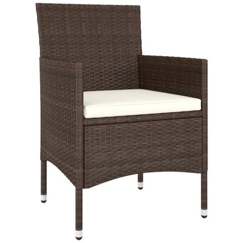 Set Divani Da Giardino 5 Pz In Polyrattan Marrone - Foto 3
