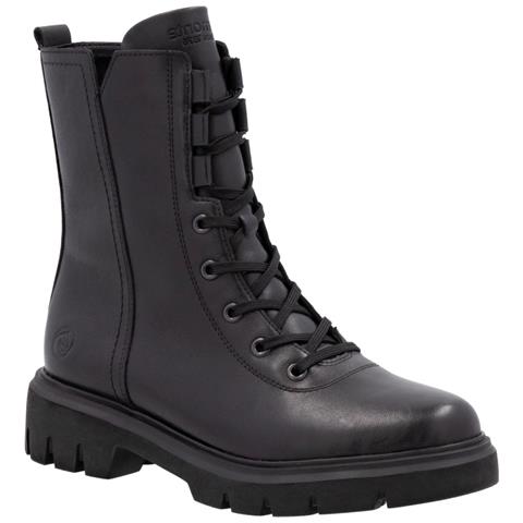 Black Casual Closed Ladies Mid Height Boots Stivaletti Pelle Scarpe Donna Nero Eu 37, D1w76-00 - Foto 1
