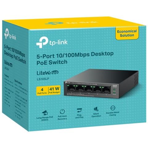 LiteWave LS105P Non gestito Fast Ethernet (10/100) Supporto Power over Ethernet (PoE) Nero - Foto 4