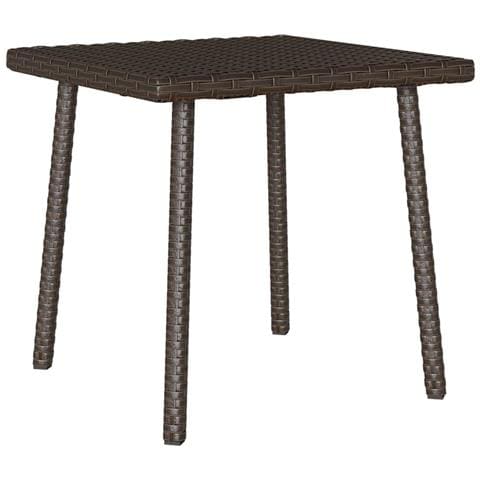 Tavolino Giardino Rettangolare Marrone 40x40x37 Cm Polyrattan - Foto 1