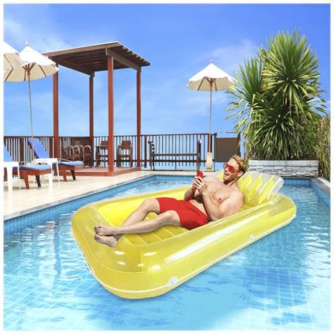 Letto Galleggiante Quadrato. 180x120cm. Materassino Gonfiabile Per Piscina, Lago, Mare, Ecc. - Foto 4