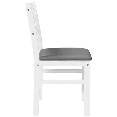 Sedie Da Pranzo Con Cuscini 2 Pz Bianco Legno Massello Di Hevea - Foto 2