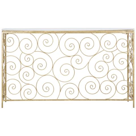 Tavolo Consolle Mf617 - Oro - Marmo - 140x36x82 Cm - Foto 2