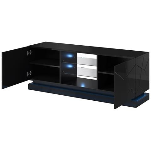 QIU 160 CZARNY supporto TV e sistema audio 4 ripiani - Foto 1