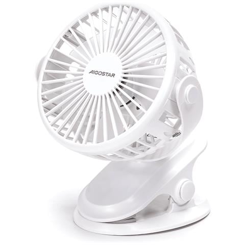 Ventilatore A Clip Da Tavolo 6 Pollici 5 Pale 3 Velocità 1500mah Bianco - Foto 1